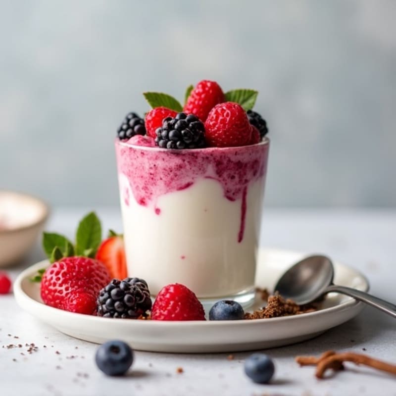 Vanilla Greek Yogurt Protein Parfait with Mixed Berries