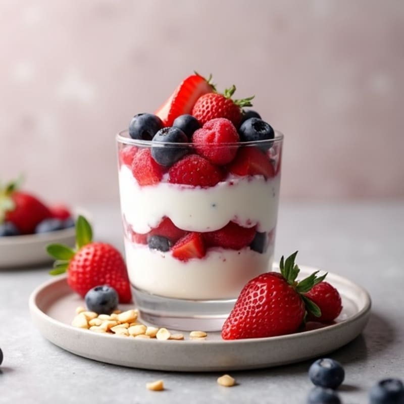 Greek Yogurt Protein Parfait with Mixed Berries