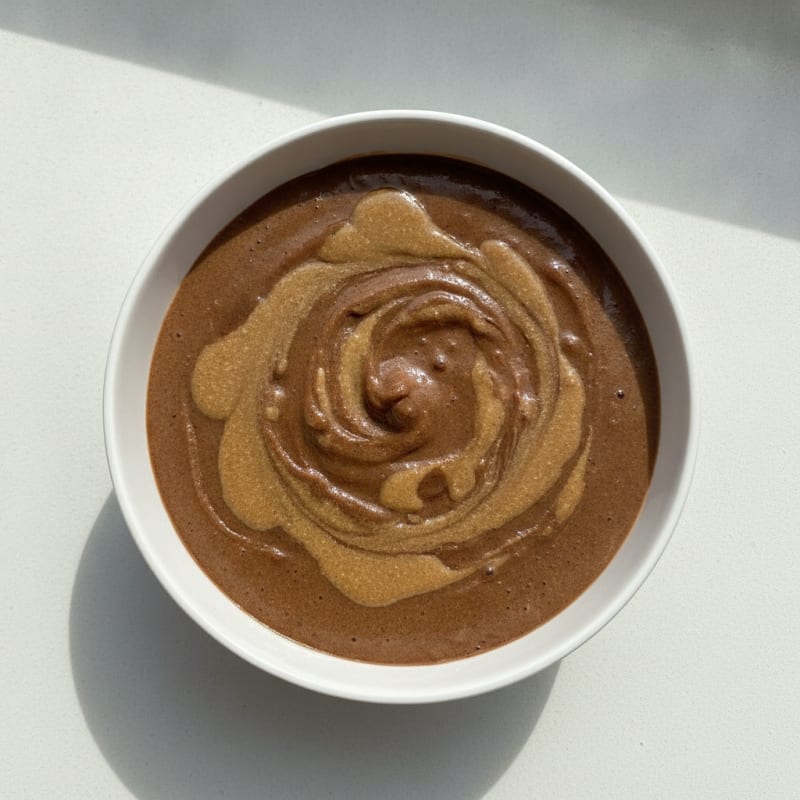 Silky Chocolate Protein Mousse with Almond Butter Swirl