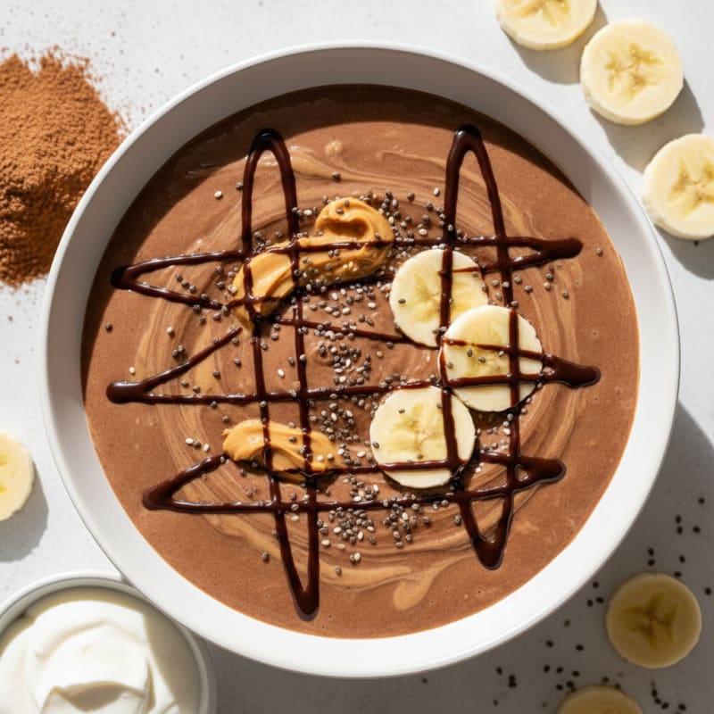 Chocolate Protein Shake with Peanut Butter and Banana