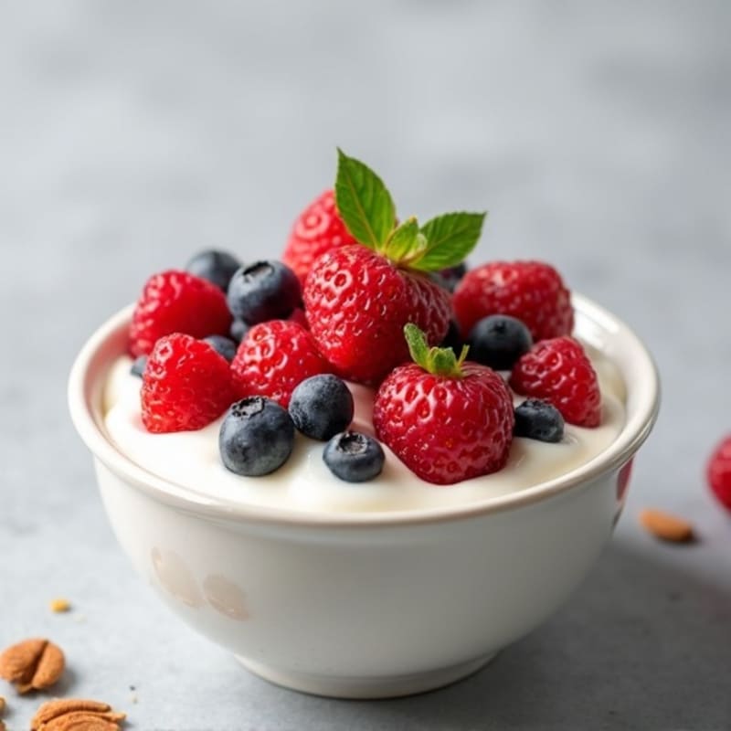 Silky Greek Yogurt Protein Pudding with Berries