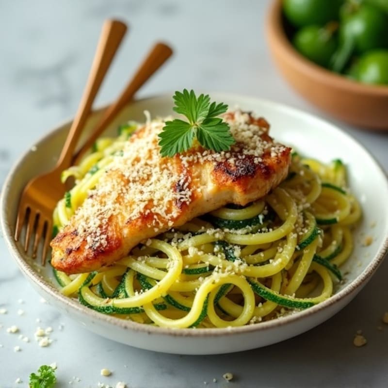 Crispy Garlic Parmesan Zucchini Noodles