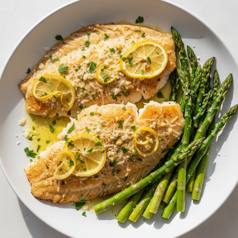 Lemon-Herb Baked Flounder with Asparagus