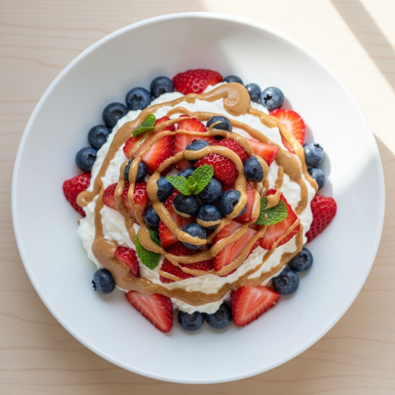 Greek Yogurt Protein Parfait with Berries and Almond Butter