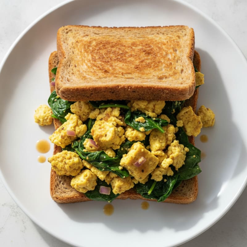 Paneer Spinach Egg Scramble Sandwich