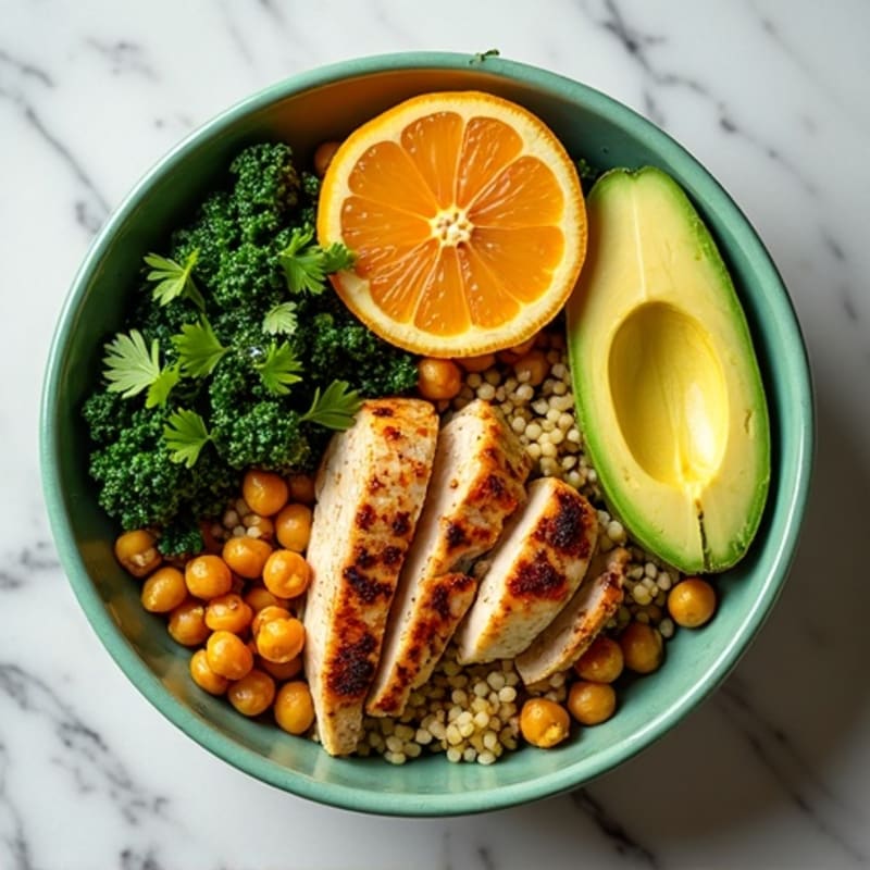 Crunchy Avocado Kale Bowl with Citrus Vinaigrette