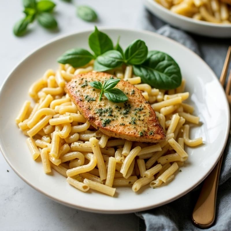 Creamy Pesto Chicken Whole Wheat Pasta