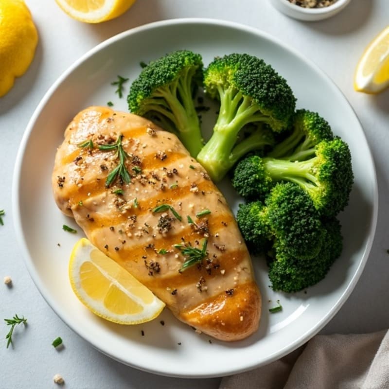 Herb-Roasted Lemon Chicken with Steamed Broccoli
