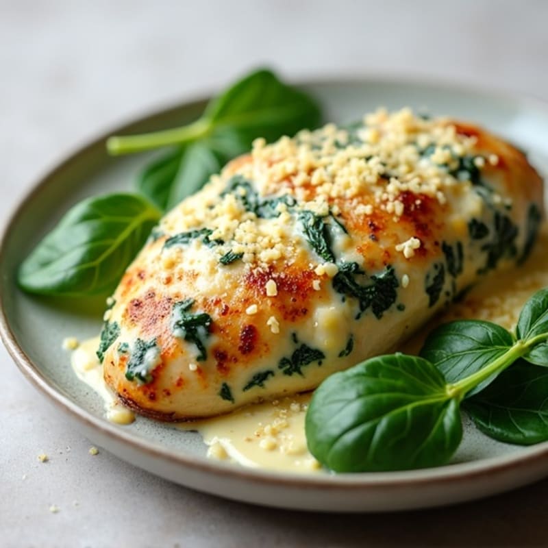 Creamy Spinach Artichoke Baked Chicken