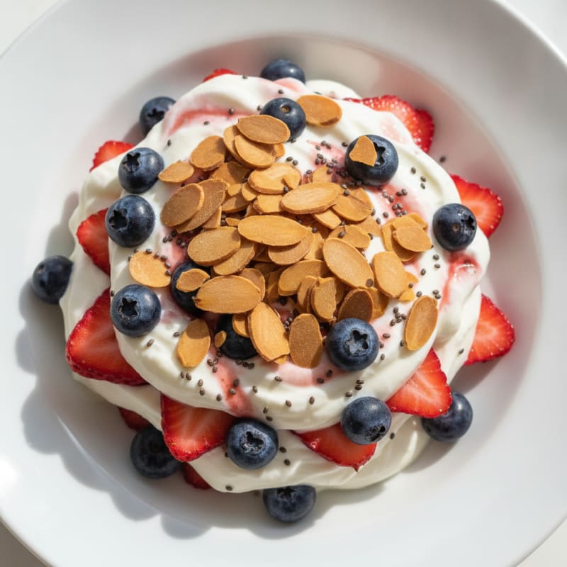 Greek Yogurt Protein Parfait with Berries and Almonds