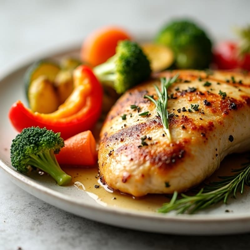Garlic Herb Roasted Chicken with Crispy Roasted Vegetables