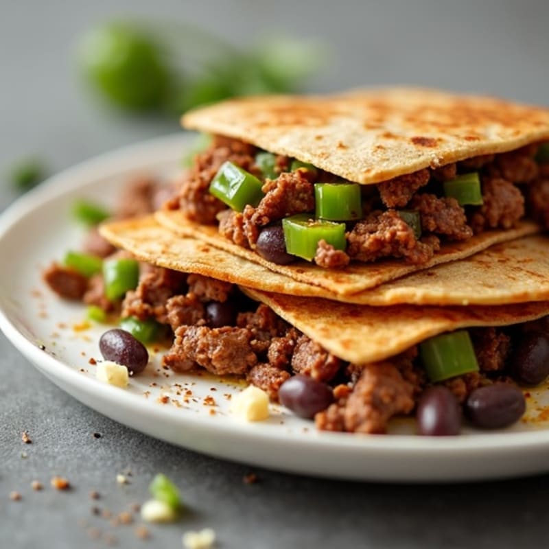 Crispy Whole Wheat Lean Steak and Black Bean Quesadillas