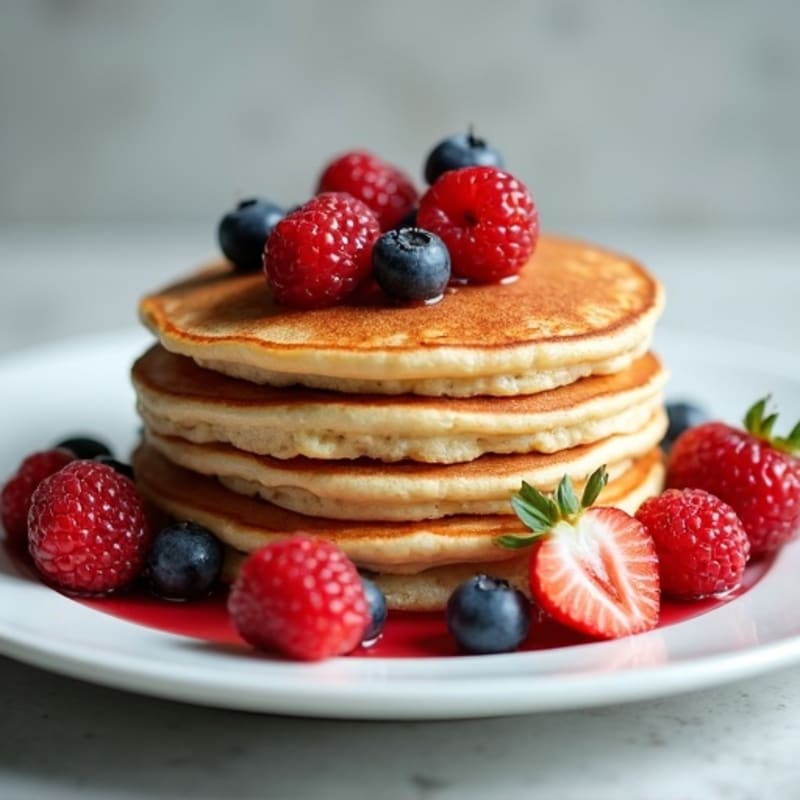 Fluffy Protein Pancakes with Fresh Berries