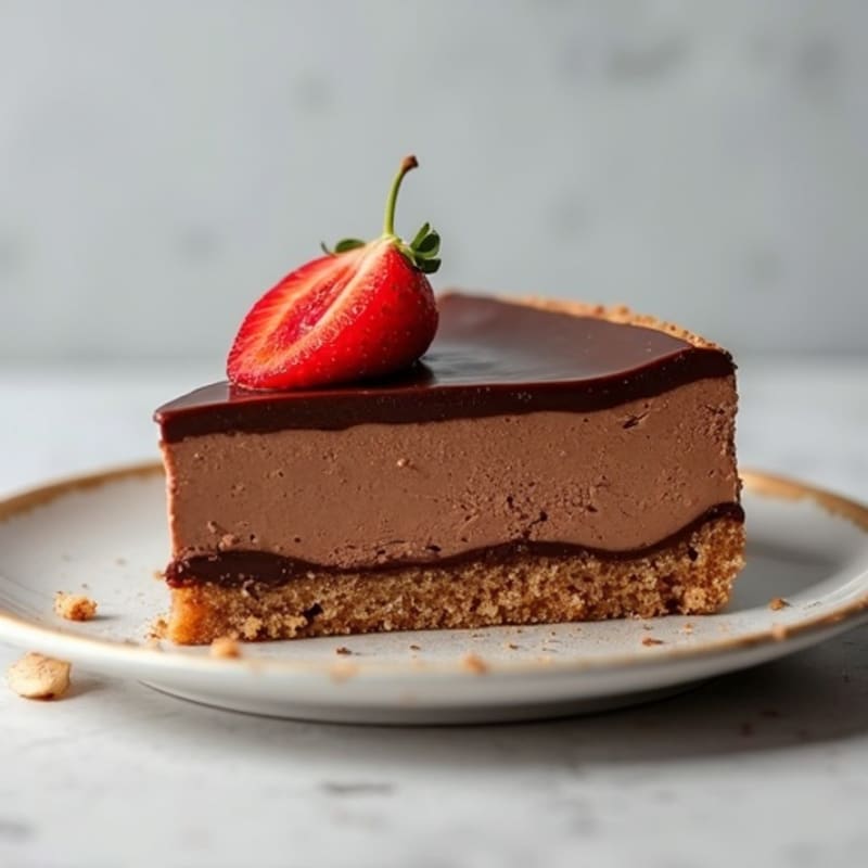 Chocolate Protein Cheesecake with Almond Crust