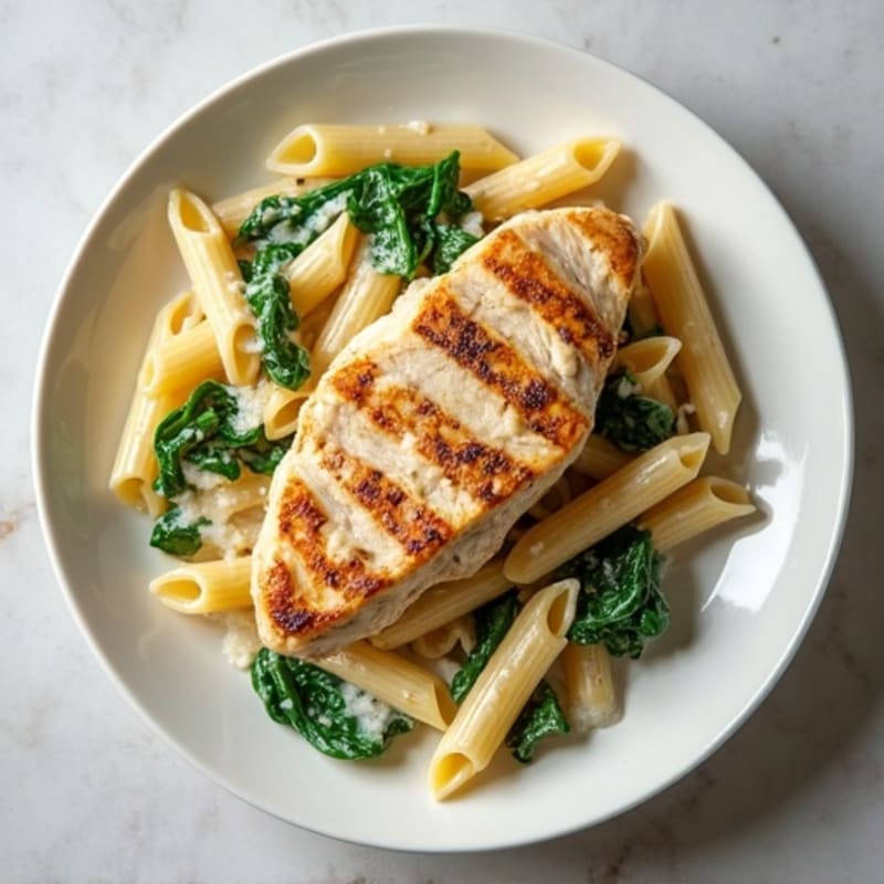 Healthy Creamy Chicken Alfredo Pasta