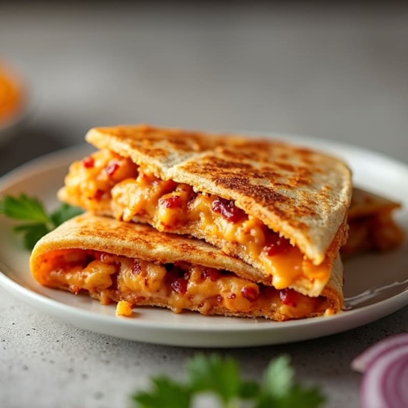 Crispy Whole Wheat BBQ Chicken Quesadilla