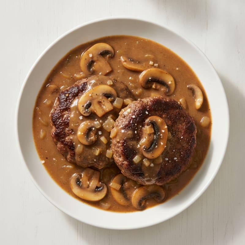 Classic Hamburger Steak with Rich Mushroom Gravy
