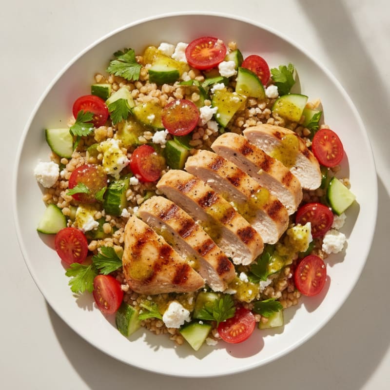 Chicken Bulgur Salad with Lemon-Herb Dressing
