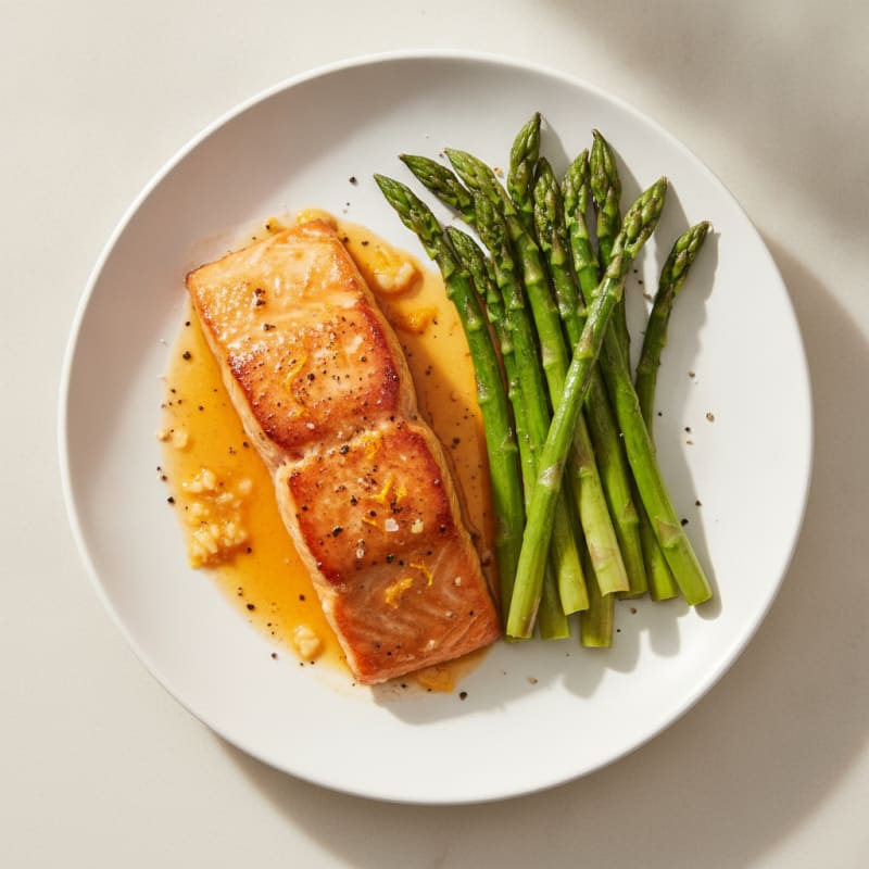 Orange Glazed Salmon with Asparagus