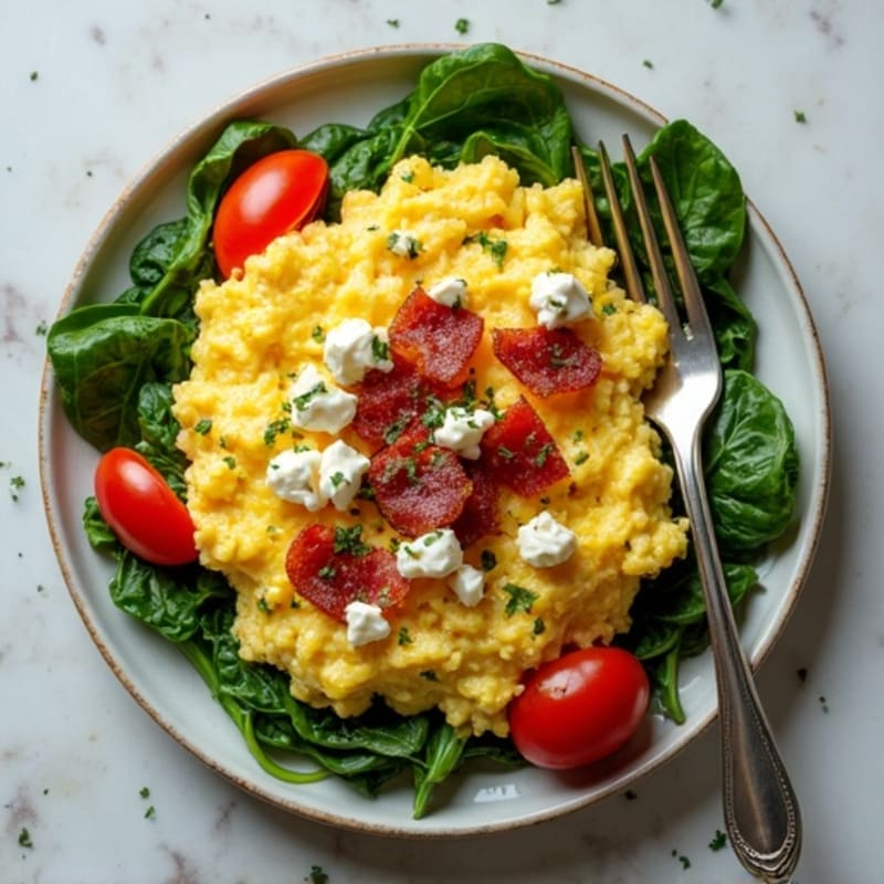 Protein-Packed Spinach and Feta Egg White Scramble