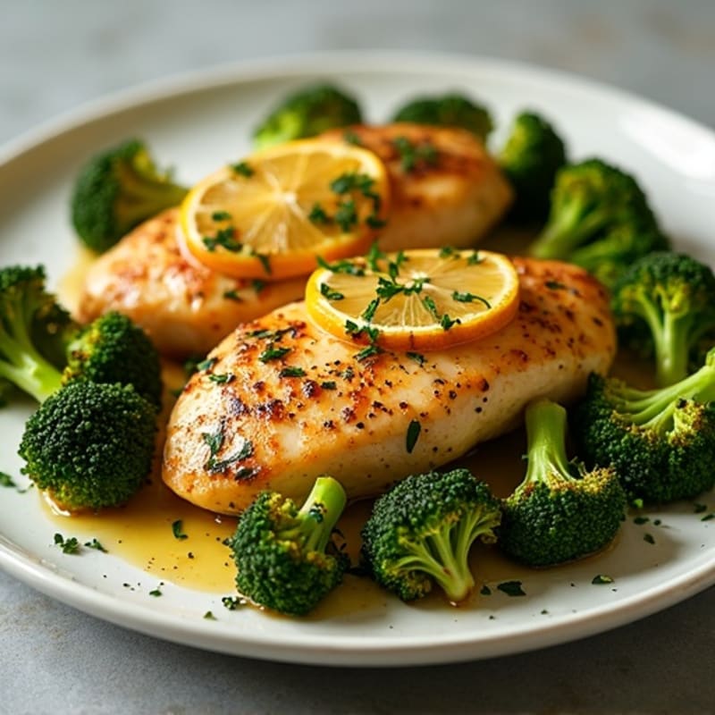 Sheet Pan Lemon-Herb Roasted Chicken with Crispy Broccoli