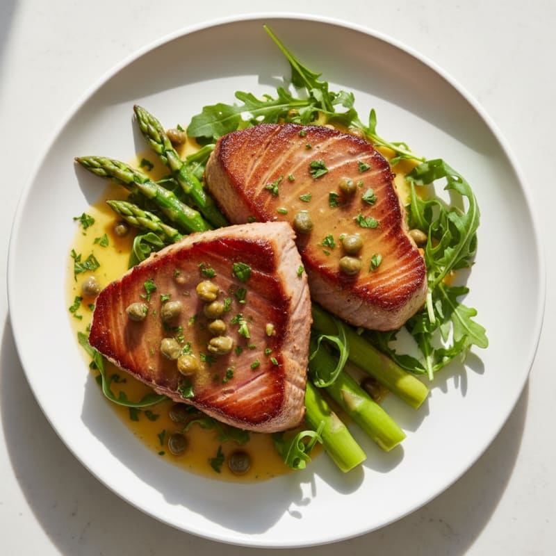 Pan-Seared Tuna with Zesty Lemon-Herb Sauce