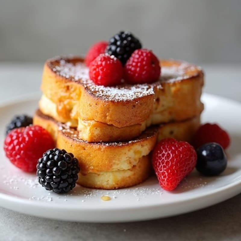 Peanut Butter & Fresh Berry Stuffed Golden Baked French Toast