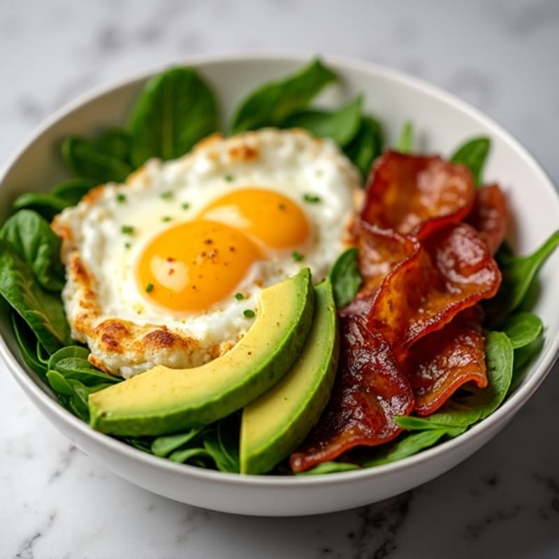 Crispy Turkey Bacon and Egg Bowl with Creamy Avocado