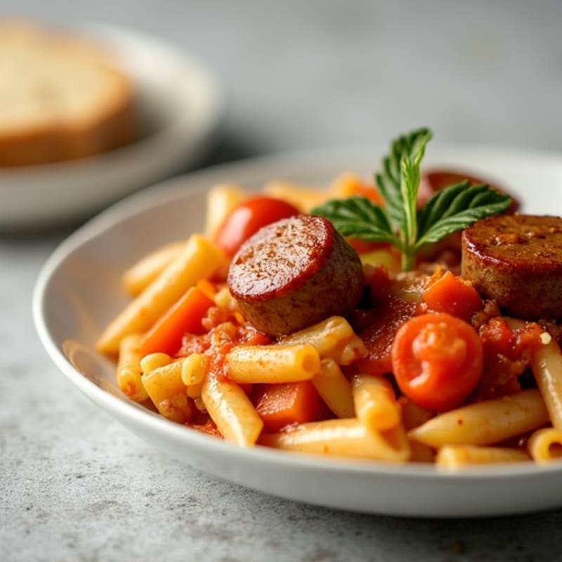 Slow-Simmered Lean Sausage Ragu with Whole Wheat Pasta