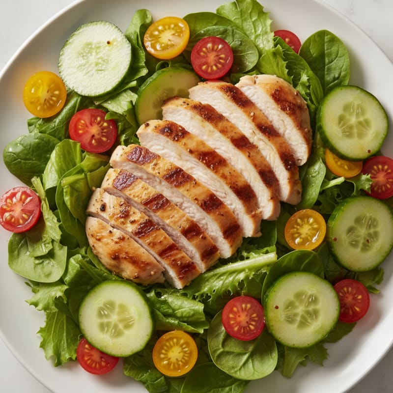 Grilled Turkey Breast Salad with Crunchy Cucumbers
