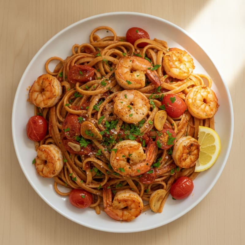 Spicy Calabrian Chili Shrimp Linguine
