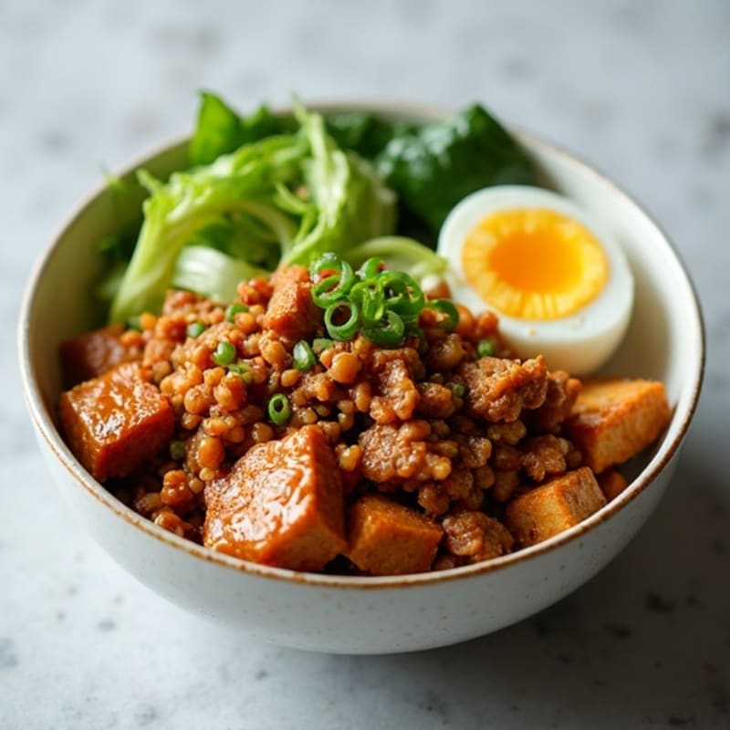 Crispy Ground Pork and Cabbage Stir-Fry Bowl
