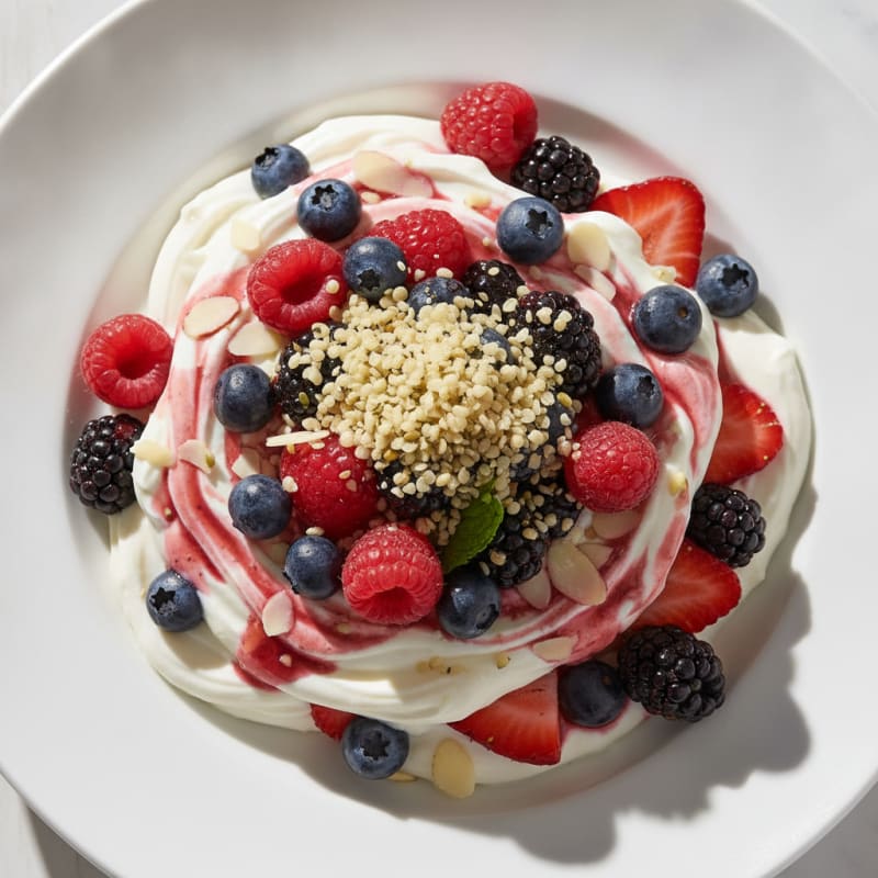 Greek Yogurt Protein Parfait with Mixed Berries