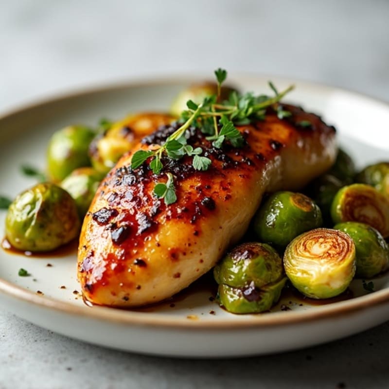 Balsamic Glazed Chicken with Roasted Brussels Sprouts