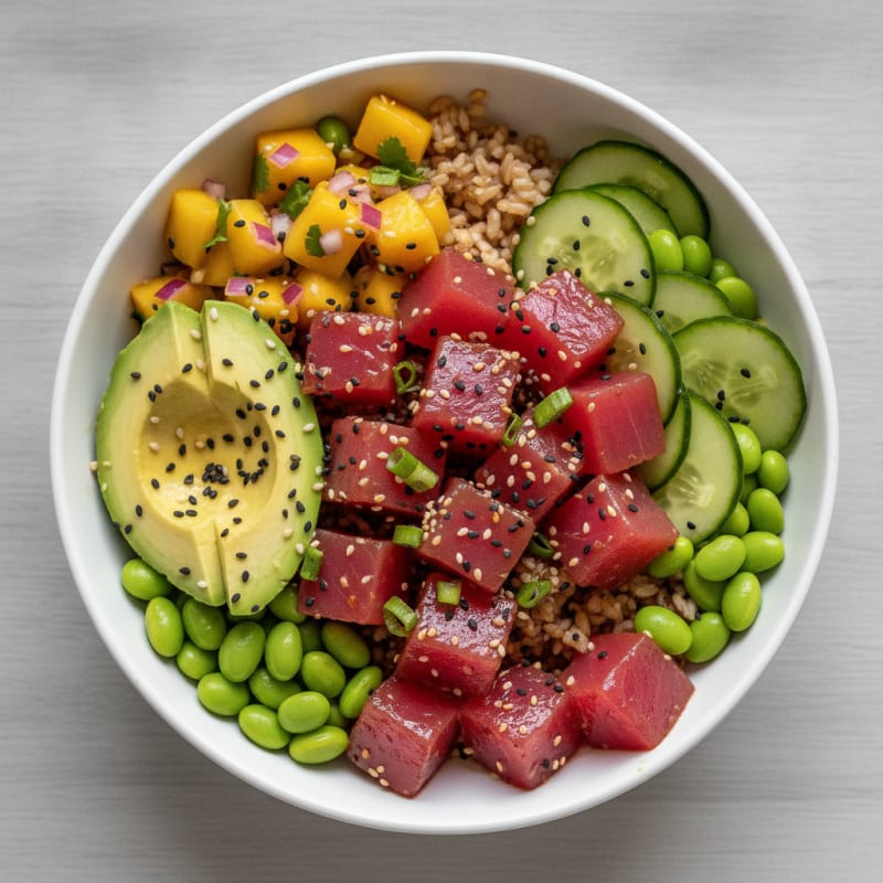 Ahi Tuna Poke Bowl with Tropical Salsa