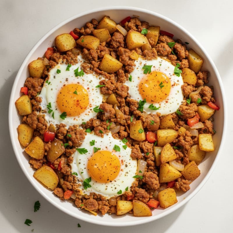 Baked Eggs and Potato Hash