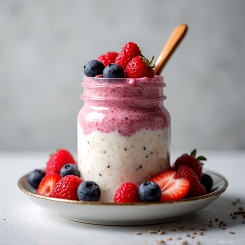 Creamy Protein-Packed Overnight Oats with Fresh Berries