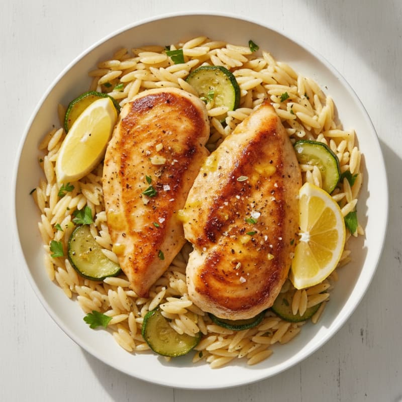 Lemon-Herb Chicken with Orzo Pasta