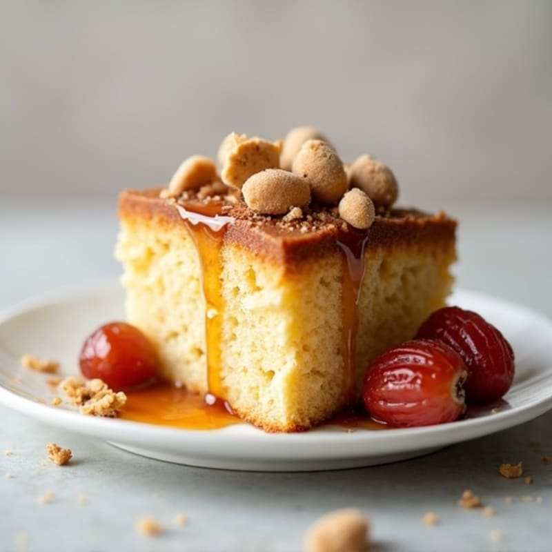 Protein-Packed Date and Almond Cake with Maple Drizzle