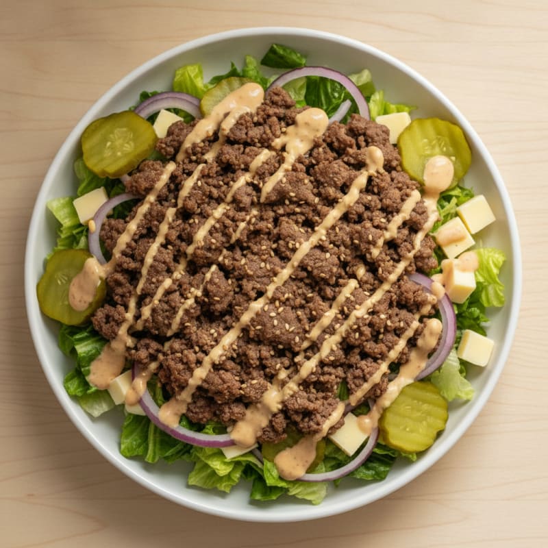 Deconstructed Big Mac Burger Bowl