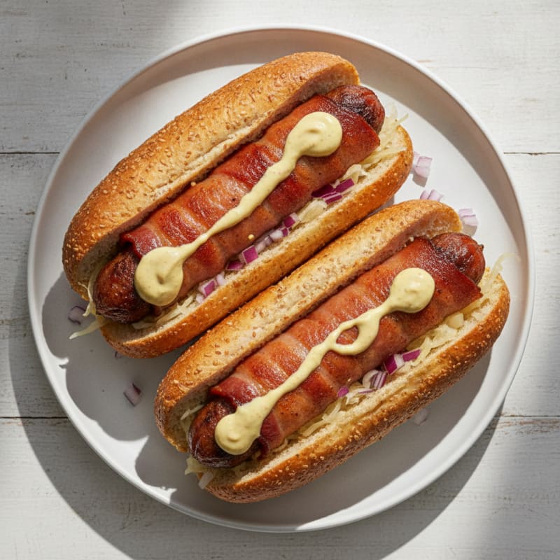 Clean Bacon-Wrapped Beef Hot Dogs