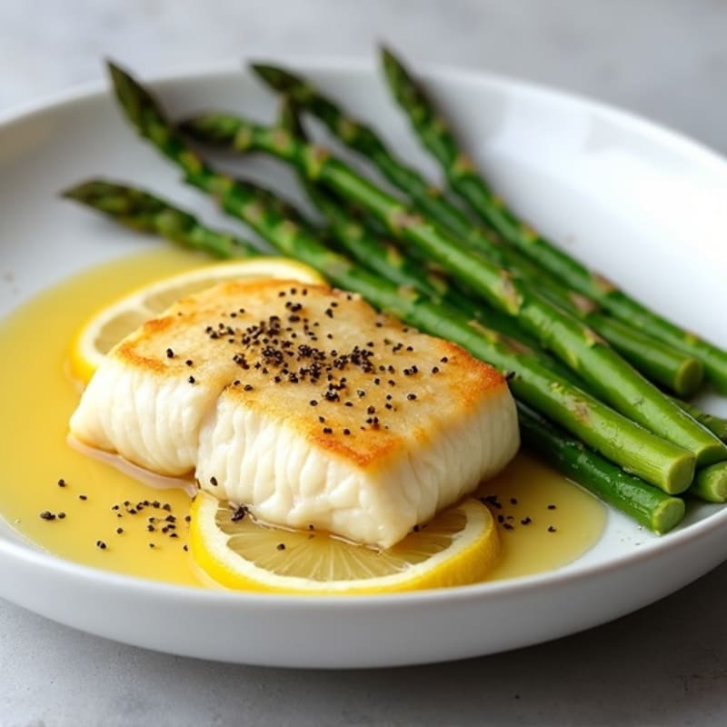 Lemon Garlic Baked Cod with Roasted Asparagus