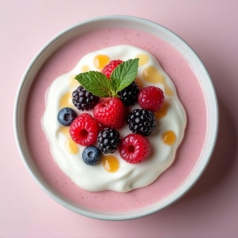Silky Greek Yogurt Protein Mousse with Mixed Berries