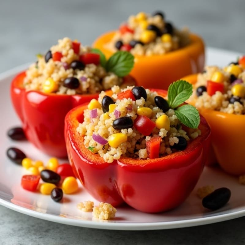 Roasted Zesty Quinoa Stuffed Peppers