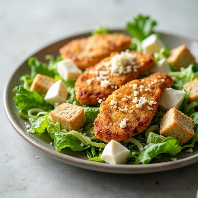 Crispy Chicken Caesar Salad with Creamy Dressing