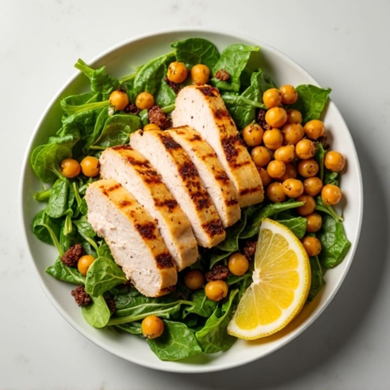 Grilled Turkey Breast Salad with Chickpeas and Lemon Vinaigrette