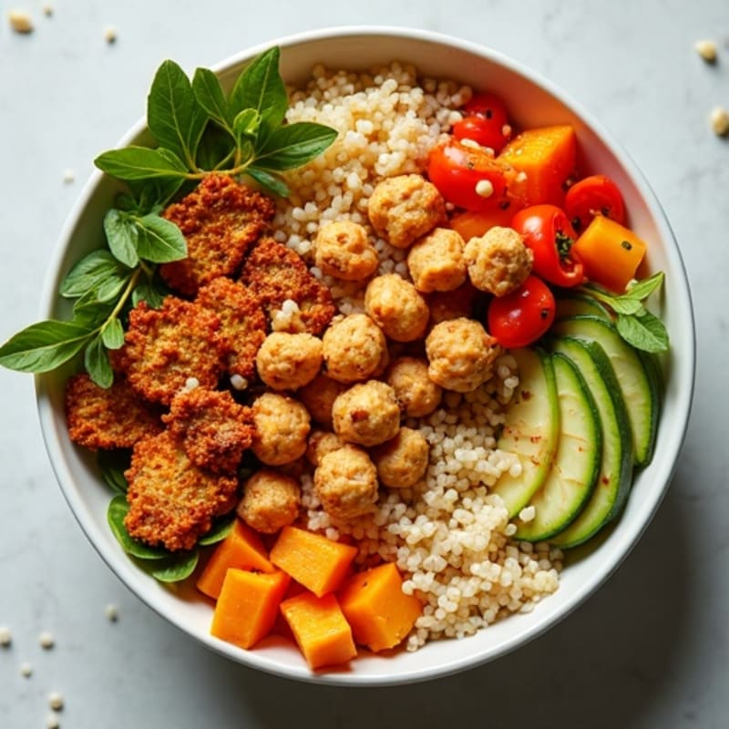 Crispy Chickpea and Roasted Vegetable Power Bowl with Creamy Tahini Dressing