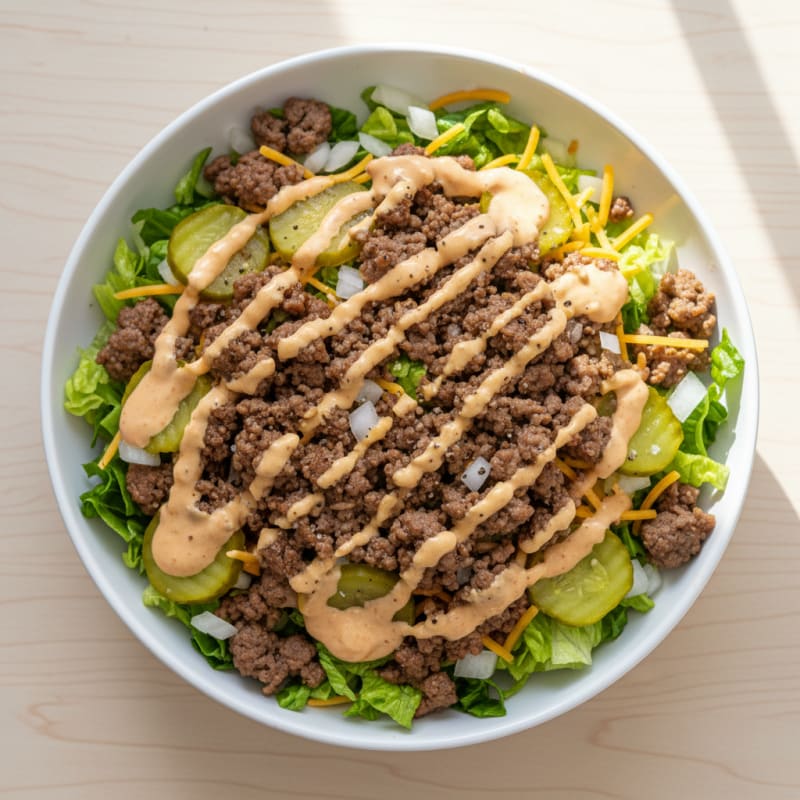 Creamy Big Mac Protein Bowl