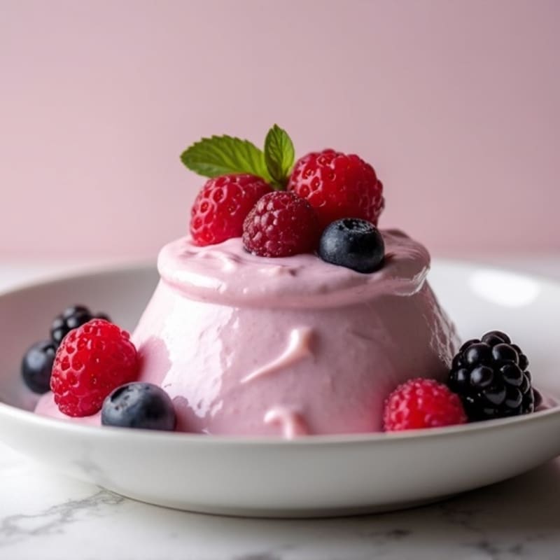 Silky Greek Yogurt Protein Mousse with Mixed Berries