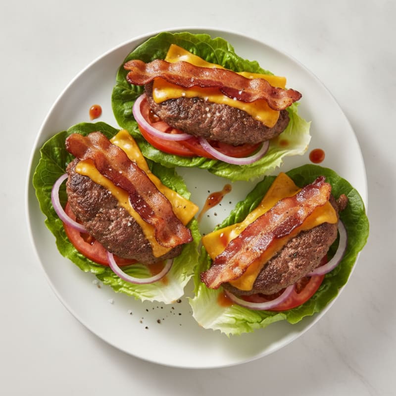 Double Bacon Cheeseburger Lettuce Wraps